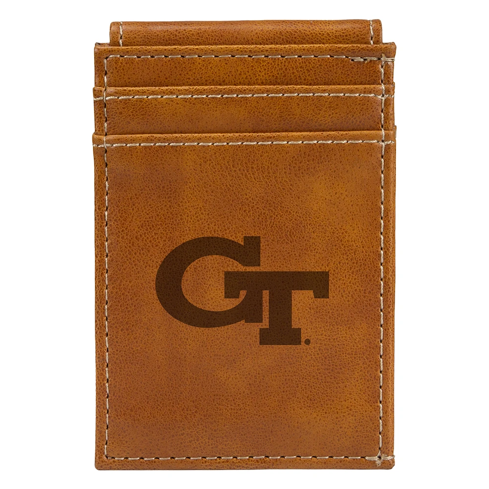 Brown Georgia Tech Yellow Jackets Front Pocket Wallet