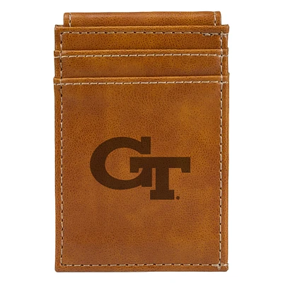 Brown Georgia Tech Yellow Jackets Front Pocket Wallet