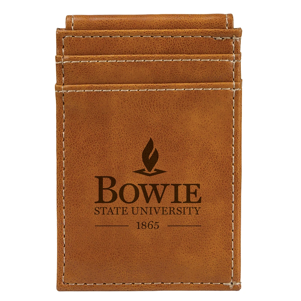 Brown Bowie State Bulldogs Front Pocket Wallet