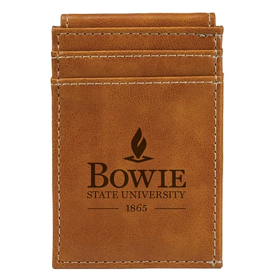 Brown Bowie State Bulldogs Front Pocket Wallet