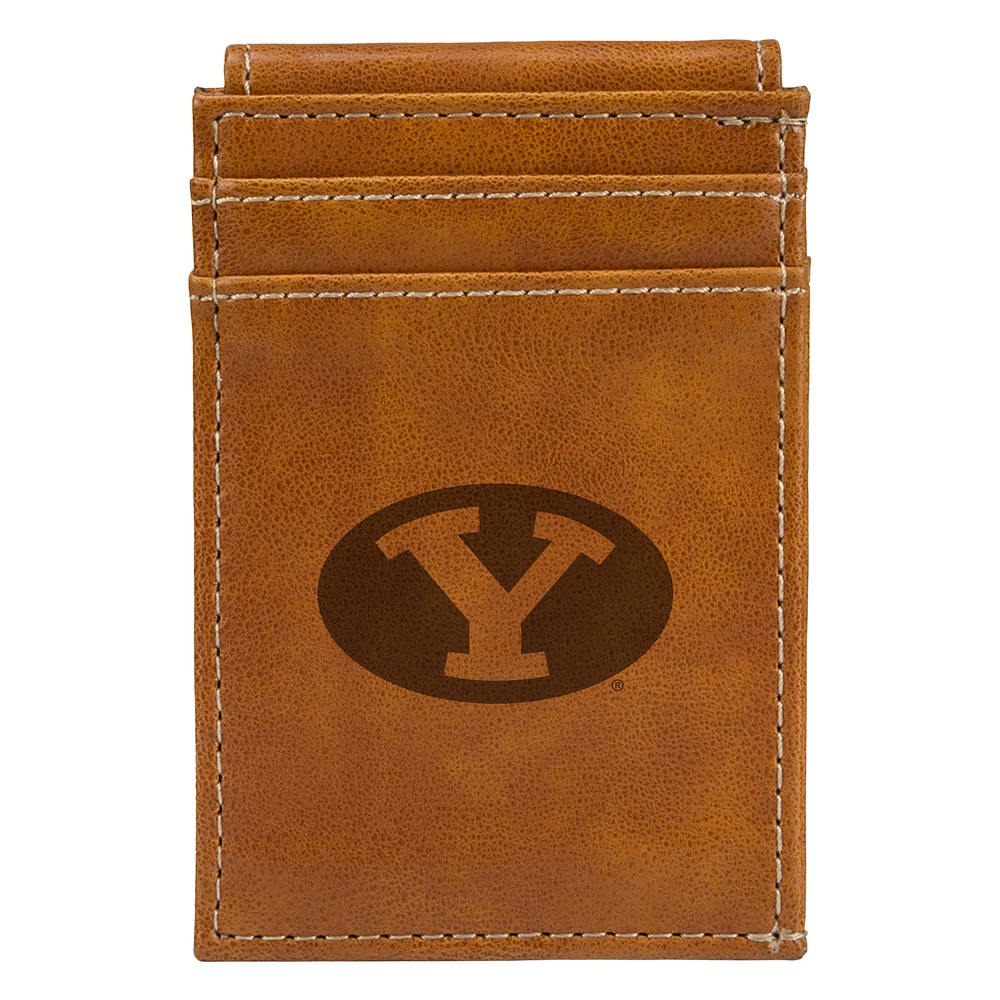 Brown BYU Cougars Front Pocket Wallet