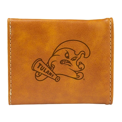 Brown Tulane Green Wave Trifold Wallet