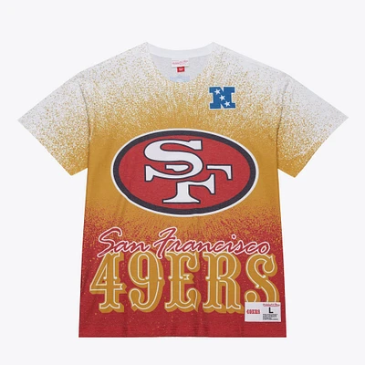 Men's Mitchell & Ness  White San Francisco 49ers Team Burst Vintage Logo T-Shirt