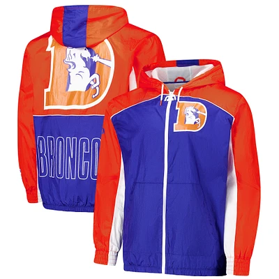 Men's Mitchell & Ness Royal Denver Broncos Big Shot Premium Full-Zip Windbreaker