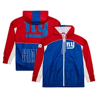 Men's Mitchell & Ness White New York Giants Big Shot Premium Full-Zip Windbreaker