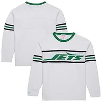 Men's Mitchell & Ness White New York Jets Throwback 1984 Pullover Sweater