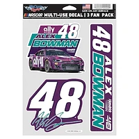 WinCraft Alex Bowman 3-Pack Multi-Use Decal Set