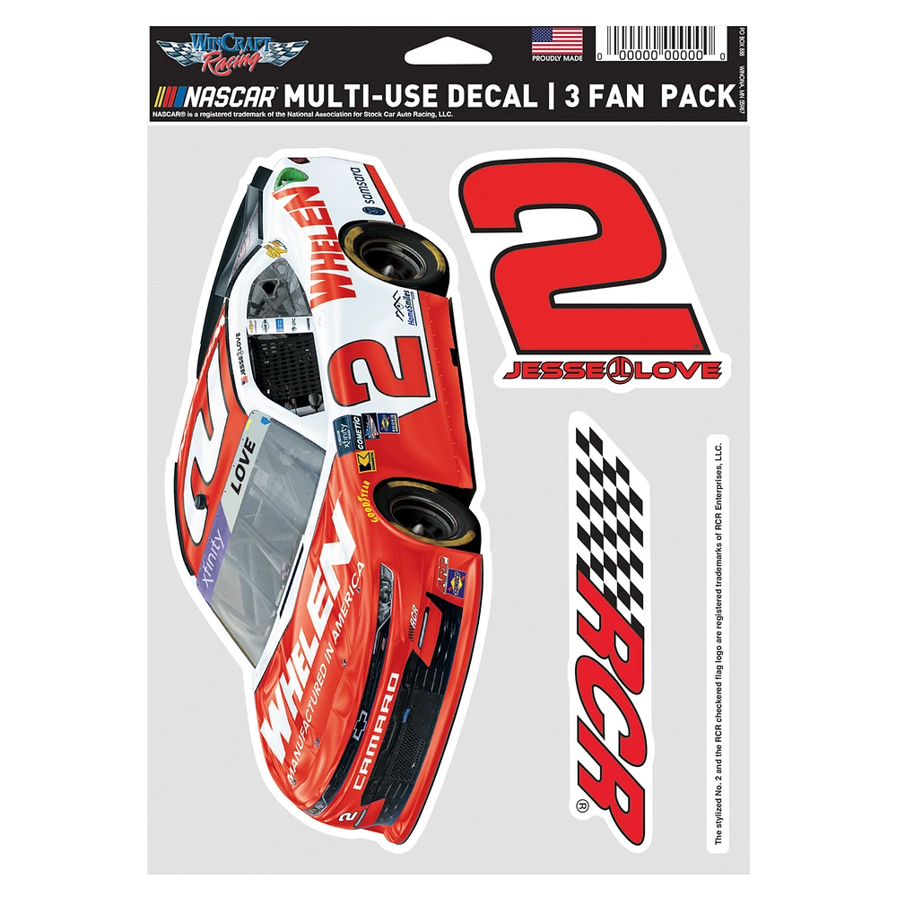 WinCraft Jesse Love Jr. 3-Pack Multi-Use Decal Set