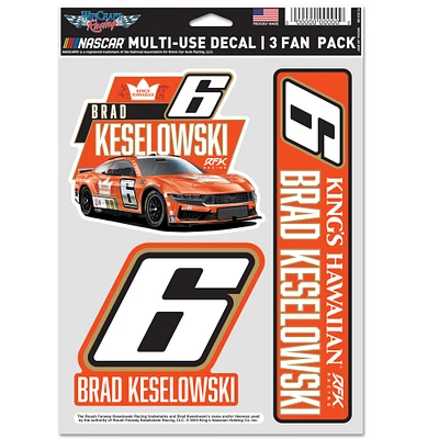 WinCraft Brad Keselowski 3-Pack Multi-Use Decal Set