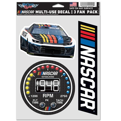 WinCraft NASCAR Merchandise 3-Pack Multi-Use Decal Set