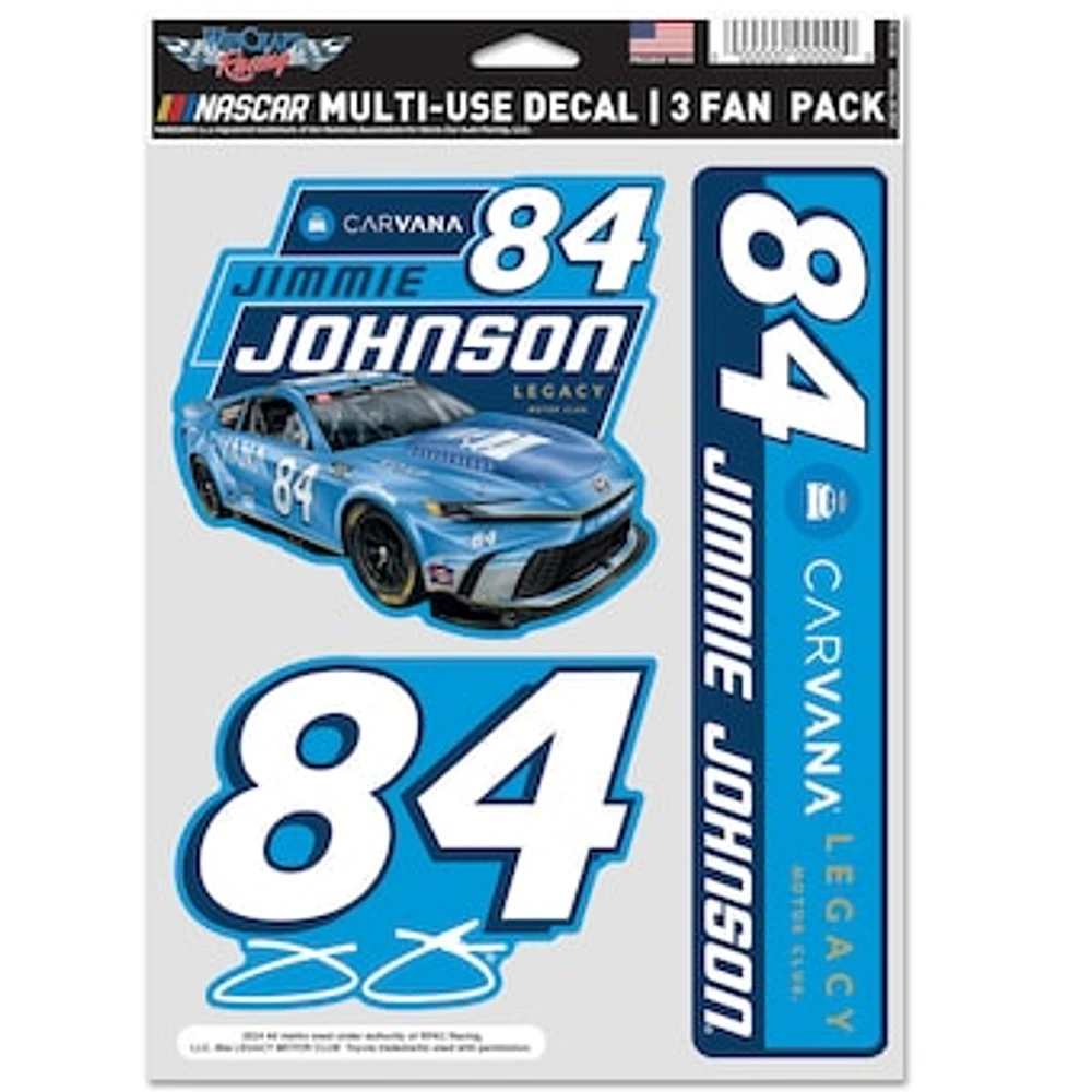 WinCraft Jimmie Johnson 3-Pack Multi-Use Decal Set