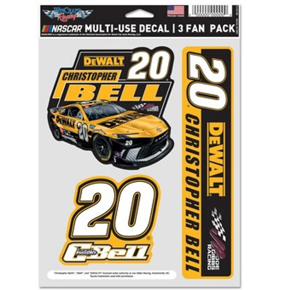 WinCraft Christopher Bell 3-Pack Multi-Use Decal Set