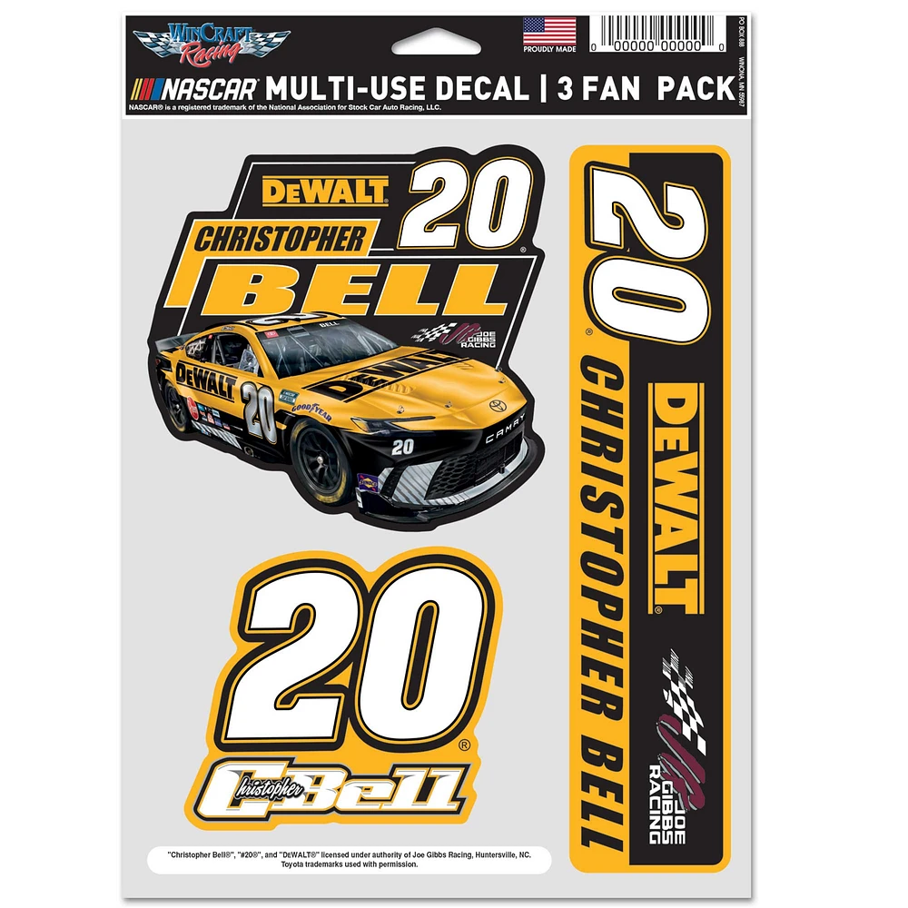 WinCraft Christopher Bell 3-Pack Multi-Use Decal Set