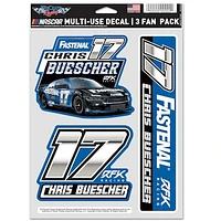 WinCraft Chris Buescher 3-Pack Multi-Use Decal Set