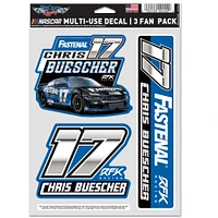 WinCraft Chris Buescher 3-Pack Multi-Use Decal Set