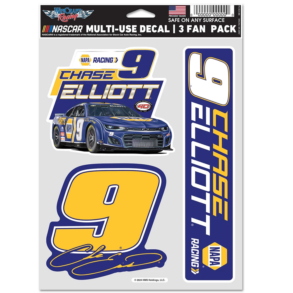 WinCraft Chase Elliott 3-Pack Multi-Use Decal Set