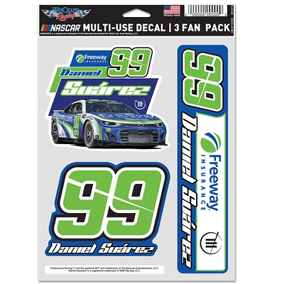 WinCraft Daniel Suarez 3-Pack Multi-Use Decal Set