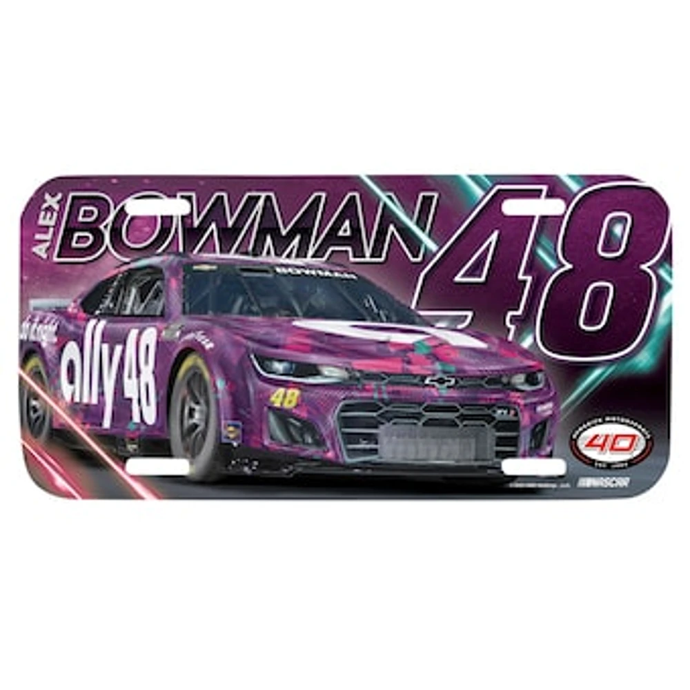 WinCraft Alex Bowman Ally Plastic License Plate