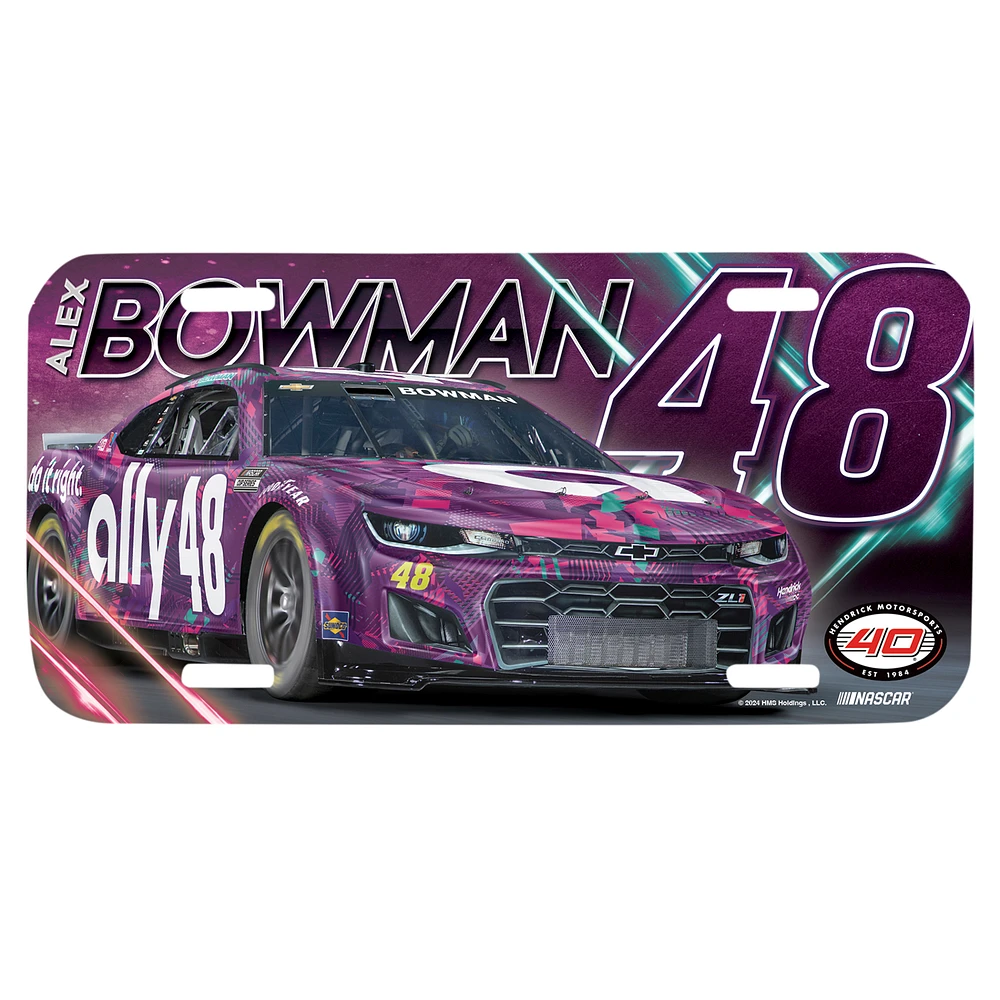 WinCraft Alex Bowman Ally Plastic License Plate