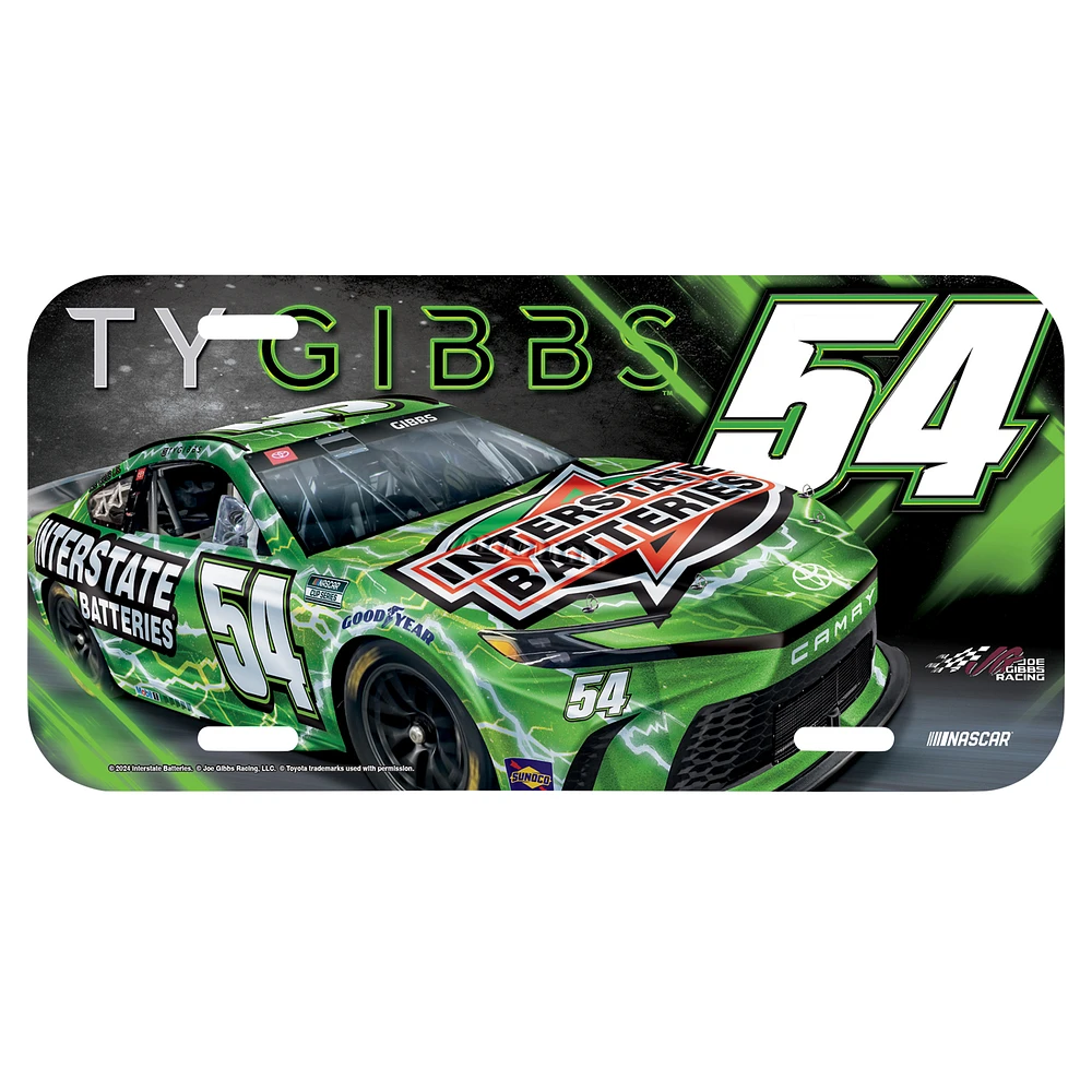 WinCraft Ty Gibbs Interstate Batteries Plastic License Plate