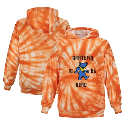 Unisex Orange Section 119 The Grateful Dead Blue Bear Tie-Dye Pullover Hoodie