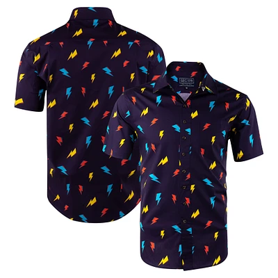 Men's Section 119 Purple David Bowie Electric Bolt Button-Down Shirt