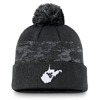 Men's Nike Black West Virginia Mountaineers Alternate Peak Cuffed Knit Hat with Pom