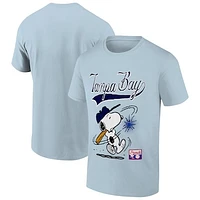 Men's Ripple Junction Snoopy Light Blue Peanuts Tampa Bay Baseball Graphic T-Shirt