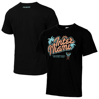 Men's Black Inter Miami CF  Retro Palm Heavy Relaxed T-Shirt