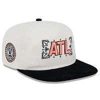 Men's White Atlanta United FC Somos Atlanta Corduroy Golfer Snapback Hat