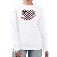 Women's G-III 4Her by Carl Banks  White Minnesota Wild Heart Graphic Pullover Sweatshirt