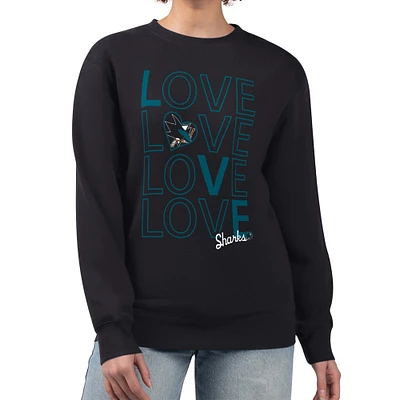 Women's G-III 4Her by Carl Banks San Jose Sharks Lots Of Love Team Logo Graphic Pullover Sweatshirt