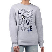 Women's G-III 4Her by Carl Banks  Heather Gray Winnipeg Jets Lots Of Love Team Logo Graphic Pullover Sweatshirt