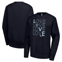 Women's G-III 4Her by Carl Banks  Deep Sea Blue Seattle Kraken Lots Of Love Team Logo Graphic Pullover Sweatshirt