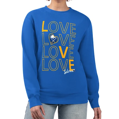 Women's G-III 4Her by Carl Banks  Royal Buffalo Sabres Lots Of Love Team Logo Graphic Pullover Sweatshirt