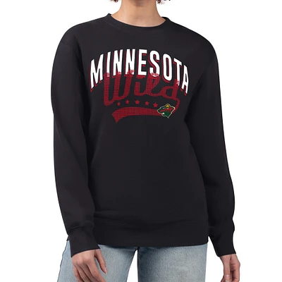 Women's G-III 4Her by Carl Banks Minnesota Wild Filigree Team Graphic Fleece Pullover Sweatshirt