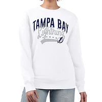 Women's G-III 4Her by Carl Banks  White Tampa Bay Lightning Filigree Team Graphic Fleece Pullover Sweatshirt