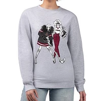 Women's G-III 4Her by Carl Banks  Heather Gray Arizona Coyotes Hockey Girls Team Graphic Fleece Pullover Sweatshirt