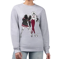 Women's G-III 4Her by Carl Banks  Heather Gray Arizona Coyotes Hockey Girls Team Graphic Fleece Pullover Sweatshirt