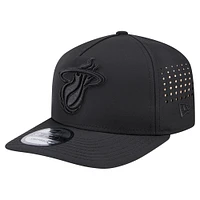 Men's New Era Black Miami Heat Vented 9FIFTY A-Frame Snapback Hat