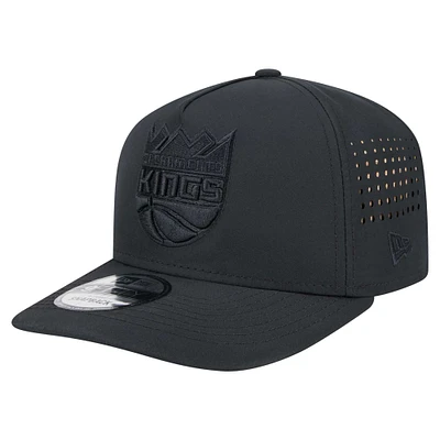 Men's New Era Black Sacramento Kings Vented 9FIFTY A-Frame Snapback Hat