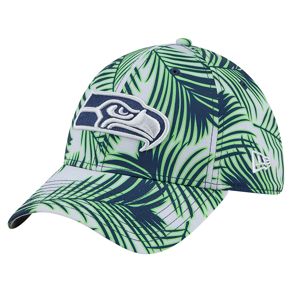 Men's New Era Gray Seattle Seahawks Palms 39THIRTY Flex Hat