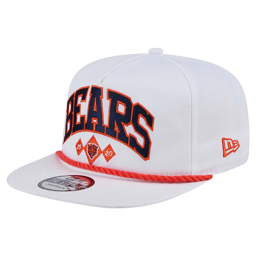 Men's New Era White Chicago Bears Diamond Golfer Snapback Hat