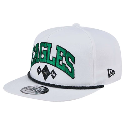 Men's New Era White Philadelphia Eagles Diamond Golfer Snapback Hat