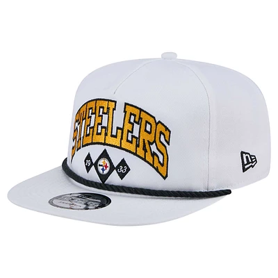 Men's New Era White Pittsburgh Steelers Diamond Golfer Snapback Hat