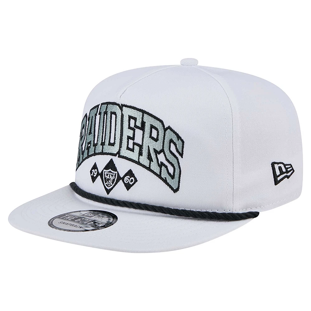 Men's New Era White Las Vegas Raiders Diamond Golfer Snapback Hat