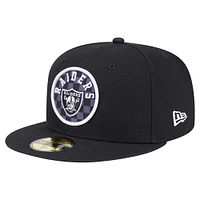 Men's New Era Black Las Vegas Raiders Checkered 59FIFTY Fitted Hat