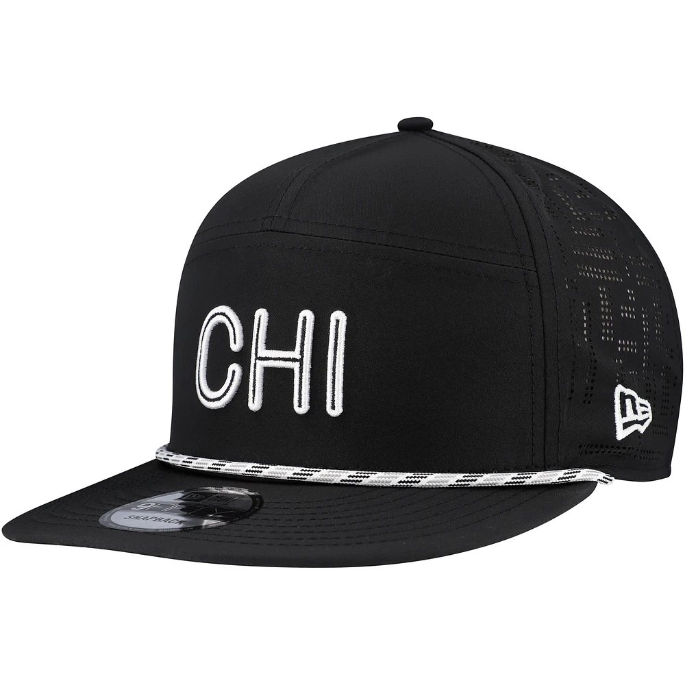 Men's New Era Black Chicago Bears Hydro 5-Panel 9FIFTY Snapback Hat