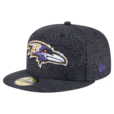 Men's New Era Black Baltimore Ravens Geo 59FIFTY Fitted Hat