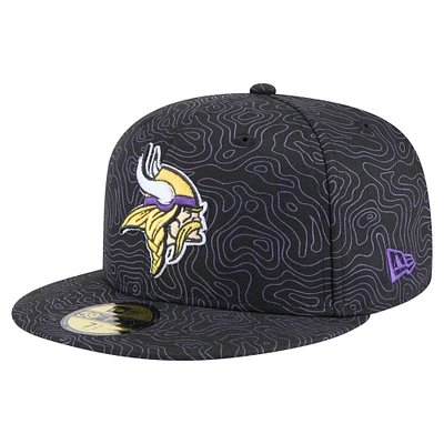 Men's New Era Black Minnesota Vikings Geo 59FIFTY Fitted Hat